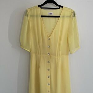Aritzia Wilfred Freya Chiffon Botton Front Mini Dress A-line size 2